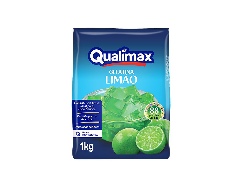 GELATINA LIMÃO QUALIMAX 1 KG (CX 10 PCT)